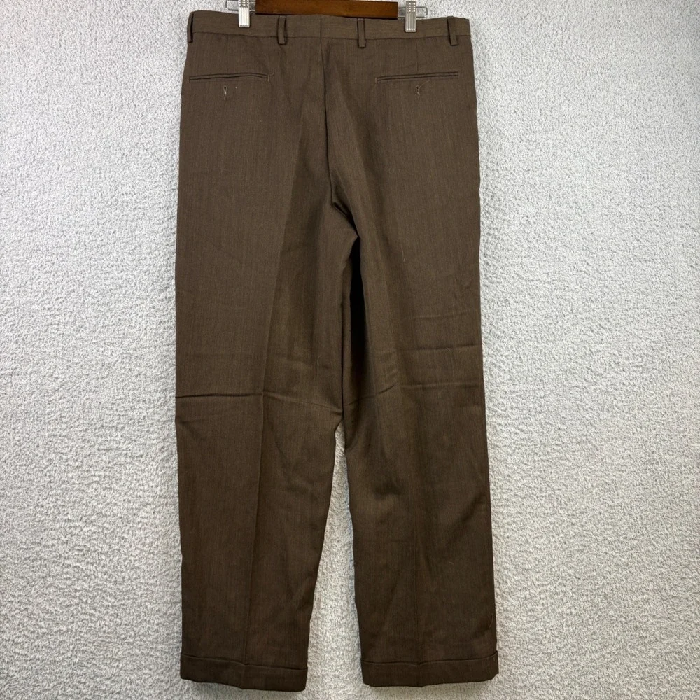 Vintage Dockers Pants Men 36x30 Trouser Pleated Cuffed Worsted Wool Dress Slacks